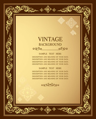 Vintage retro frame certificate background design template