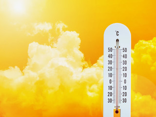thermometer in the sky, hot temperature