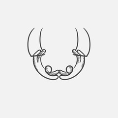 Aerialists sketch icon.