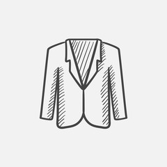 Fototapeta premium Male jacket sketch icon.