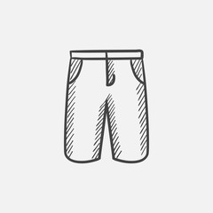 Male shorts sketch icon.