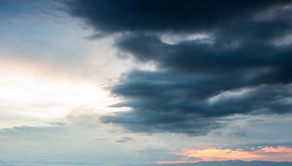 Fototapeta premium colorful dramatic sky with cloud at sunset