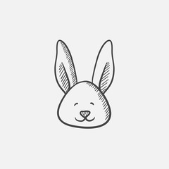 Easter bunny sketch icon.