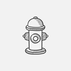 Fire hydrant  sketch icon.