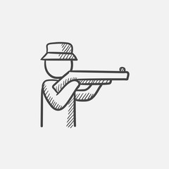 Hunter sketch icon.