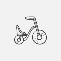 Child bike sketch icon.