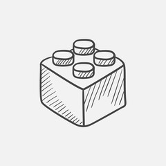 Building block sketch icon.