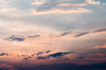 colorful dramatic sky with cloud at sunset