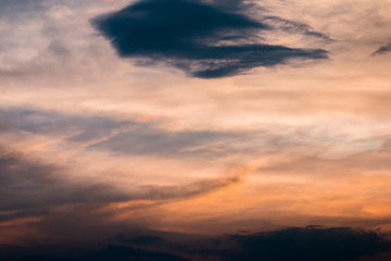 colorful dramatic sky with cloud at sunset