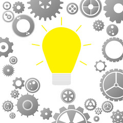 Blink Light Bulb around with gear sign