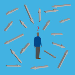 The Man confuse with the direction - infographic