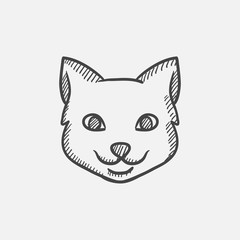 Cat head sketch icon.