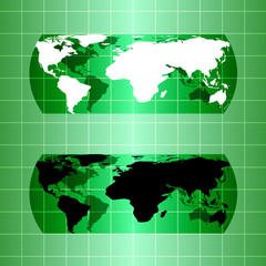 Silhouette green globe map material design, Elements of this image furnished by NASA