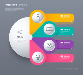 Infographic template design with 4 choice. Circle infographic co