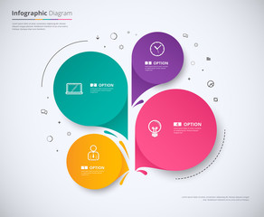 Infographic template design with 4 choice. Circle infographic co