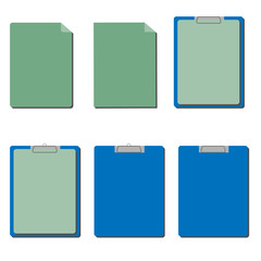 Paper , clipping board, and paper on clipping board set