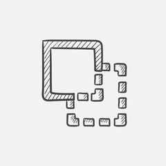 Trim sketch icon.