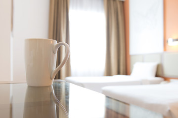 Interior of hotel bedroom