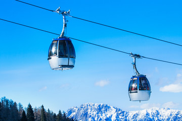 Calbe car in mountain ski resort Nassfeld, Austria. 