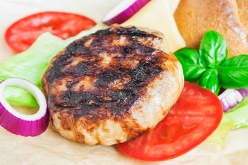 Burger ingredients - close up image.