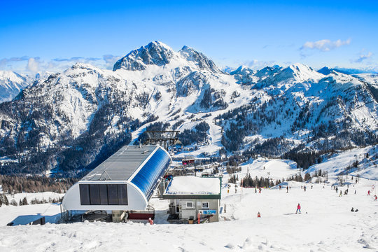Mountain ski resort Nassfeld, Austria.