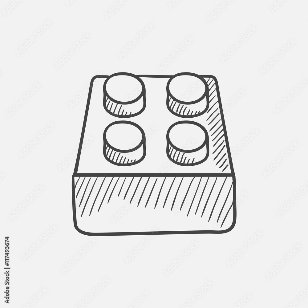 Poster system part sketch icon.