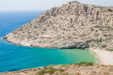 Beautiful beach on Ios island, Greece.