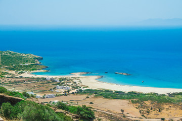 Beautiful beach on Ios island, Greece.