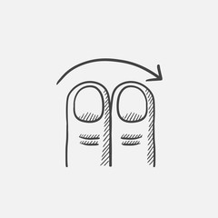 Touch screen gesture sketch icon.