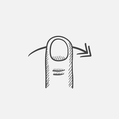 Touch screen gesture sketch icon.