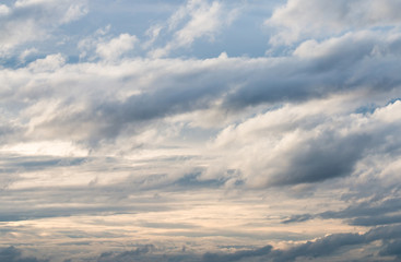 colorful dramatic sky with cloud at sunset
