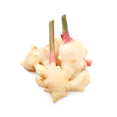 fresh ginger on white background