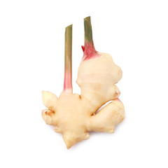 fresh ginger on white background