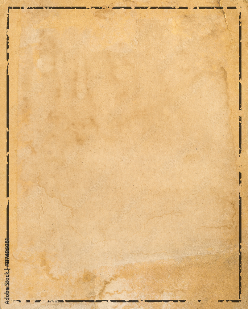Wall mural old paper with patterned vintage frame - blank for your design
