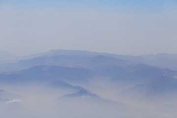 aerial view on Zagros Mountains in Iran - obrazy, fototapety, plakaty