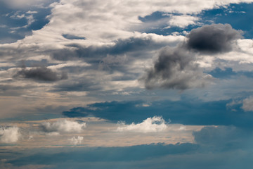 colorful dramatic sky with cloud at sunset