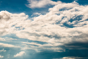 colorful dramatic sky with cloud at sunset