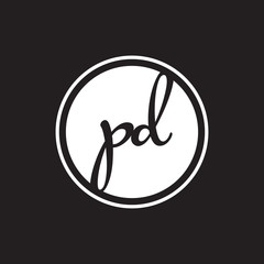 initial letter logo circle with ring white