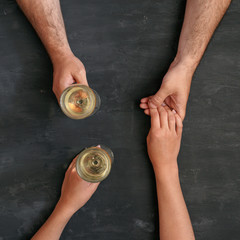loving couple holding hands