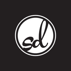 initial letter logo circle with ring white