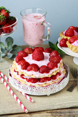 Strawberry layer cake