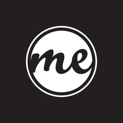 initial letter logo circle with ring white