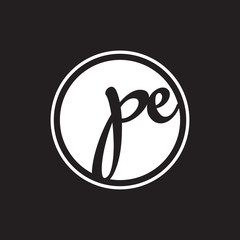 Obraz premium initial letter logo circle with ring white