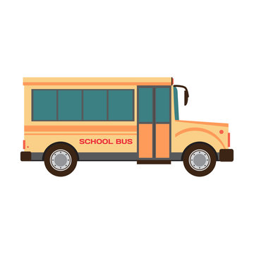 School bus vector illustration flat cartoon