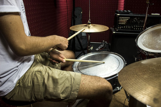 playing the drums