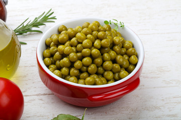 Green canned peas