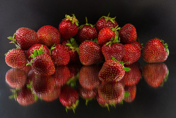 Juicy and ripe strawberries, full of freshness