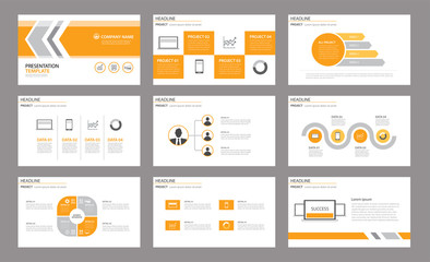 Set of presentation template.Use in annual report, corporate