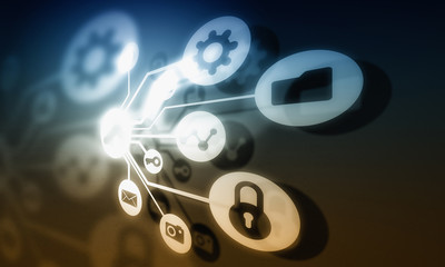 Cloud connection concept . Mixed media