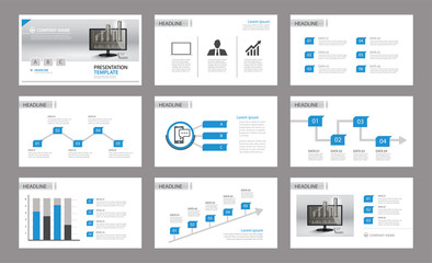 Set of presentation template.Use in annual report, corporate
